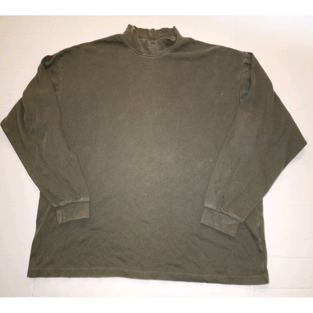 Vintage Woolrich Mock Neck Long Sleeve Shirt Mens L Green Outdoor 90s hunting
